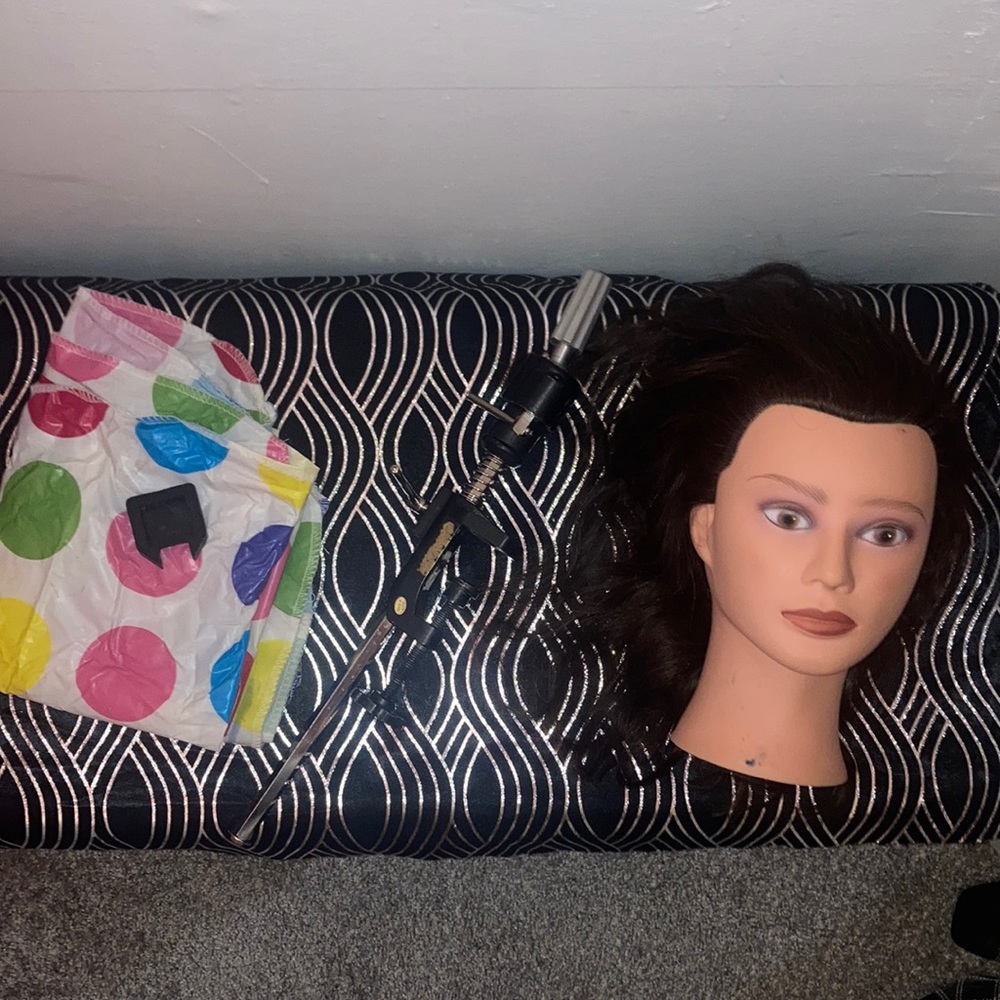 Mannequin head, mannequin stand, kiddy cape